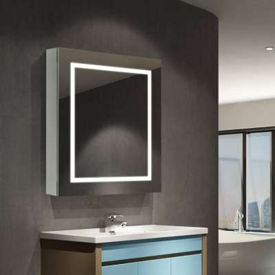 Hot Sell Large LED Bluetooth Vanity Mirror Cabinet Bathroom With Shelf