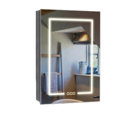 Square Makeup Bluetooth Bathroom Vanity Led Mirror Cabinets with Light